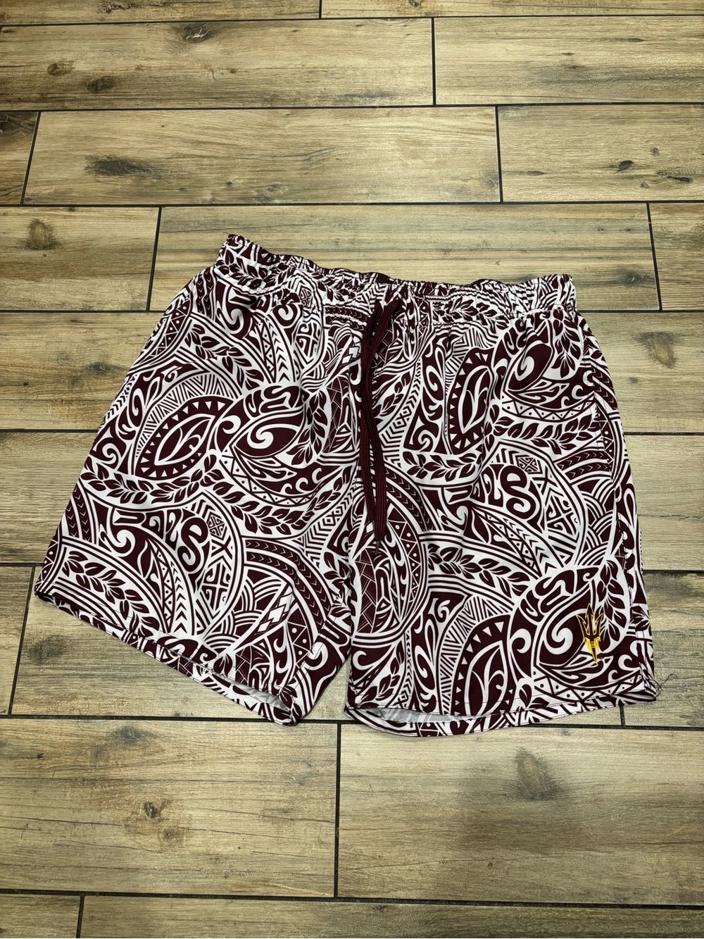 Colosseum Arizona State Sun Devils Swim Shorts Mens XXL Maroon Tribal Print